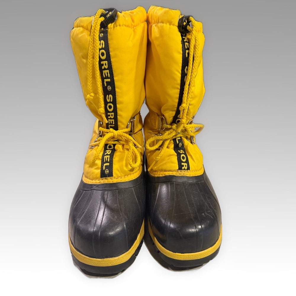 Sorel Outdoor Winter Snow Boots Black & Yellow Size 5